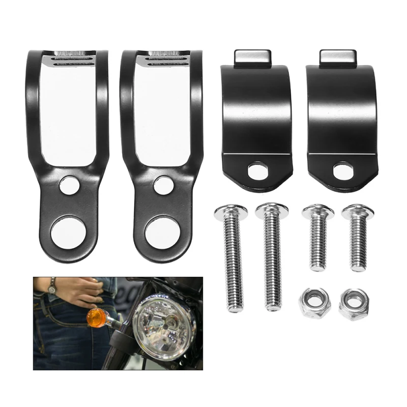 1 пара Универсальный кронштейн для поворотников мотоциклов и фар черный