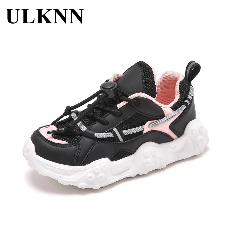 

Gril's Sneakers Net Surface New 2021 Autumn Female Children's Shoes Black All-match Platform Casual Sports Shoes Running Shoes
