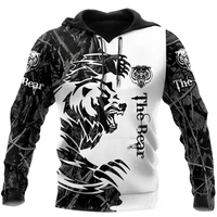 new fashion autumn sweatshirt bear tattoo hunting 3d printing mens zipper hoodie unisex streetwear harajuku casual hoodie