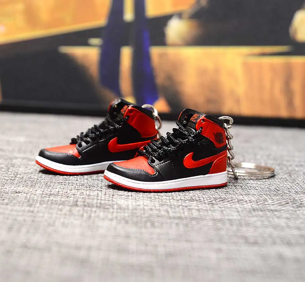 a pair w metal ring Дропшиппинг тапки обуви брелок 1 3D мини-кроссовки "OW CHICAGO" Спортивная обувь тапки брелки - Цвет: a pair w metal ring