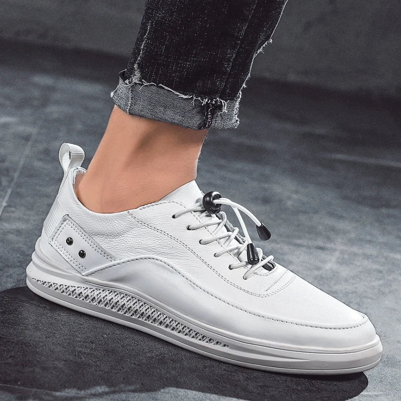 

Zapatillas Casual Sneaker Man Casual Shoe Mens Sneakers Sport Shoes Men Flat Black Leather Causal Fashion Sports Leisure Spring