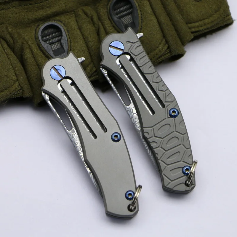 LOVOCOO мини Dack нож TC4 титановая ручка с рисунком стальной брелок Портативный