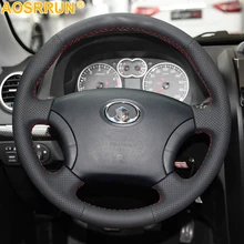 AOSRRUN Leather Hand-stitched Car Steering Wheel Covers For Great Wall Haval H3 H5 Wingle 3 Wingle 5 Car accessories