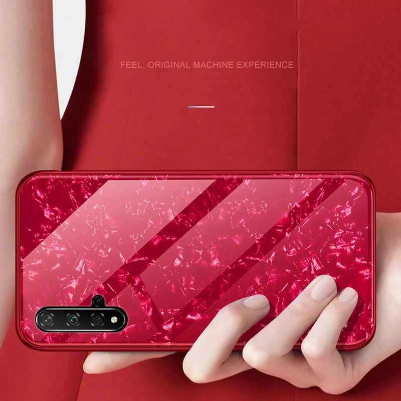 Шикарный чехол из закаленного стекла для Huawei Nova 5T жесткого милые чехлы телефонов