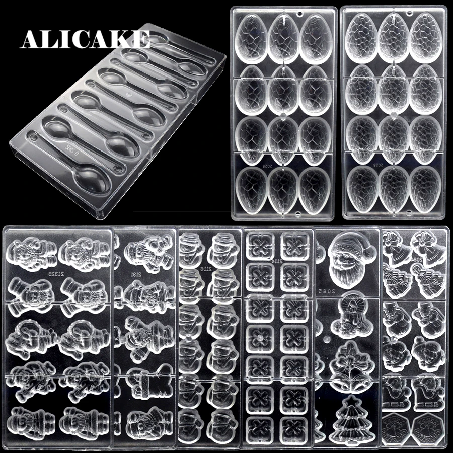 3D формы для шоколадных конфет поликарбонат рождественский санта-клаус