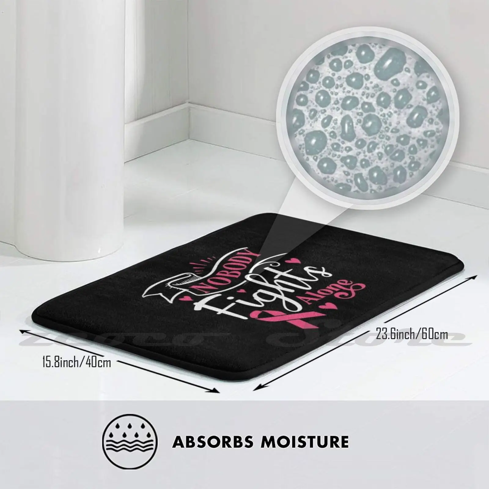 Коврик для борьбы с раком никто не сражается отдельно придверный нескользящий