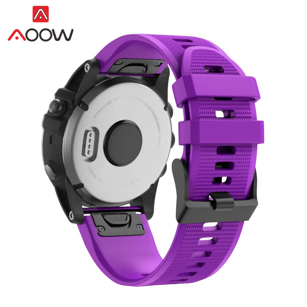 22 мм 26 мм силиконовый ремешок для часов Garmin fenix 3 HR fenix 5X fenix 3HR fenix 5 Plus быстросъемный сменный ремешок для браслета