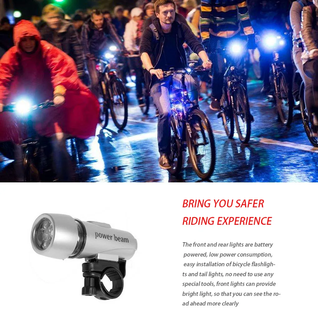 

Headlight Taillight Night Cycling LED Front Light Taillight Bicycle Lamp 7 Modes Bike Accessory