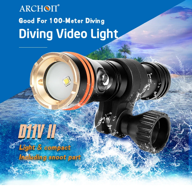 D11V II теплый белый HD фонарь для видеосъемки фонарик дайвинга точечное освещение