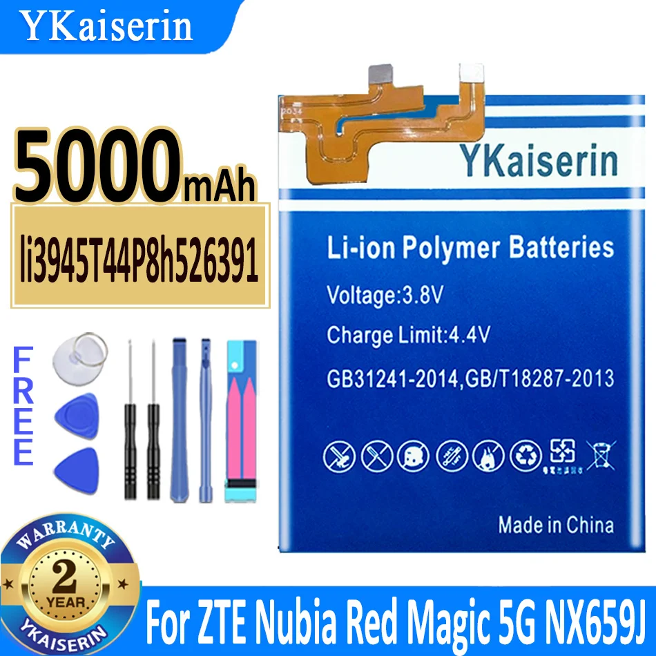 Аккумулятор ykaisin li3945T44P8h526391 на 5000 мА · ч для ZTE Nubia Red Magic 5G NX659J, сменный аккумулятор