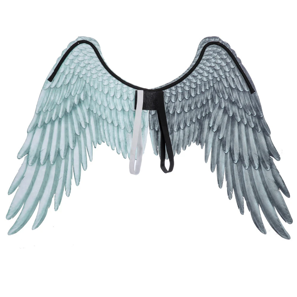 Легкая Одежда черные белые взрослые Крылья Ангела на Хэллоуин декоративные
