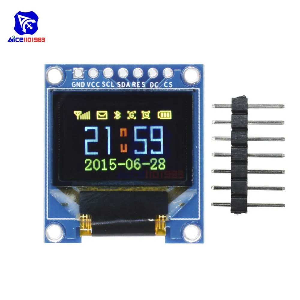 Полноцветный OLED ЖК дисплей diymore 0 95 дюйма 7pin модуль 96*64 SSD1331 драйвер I2C IIC SPI