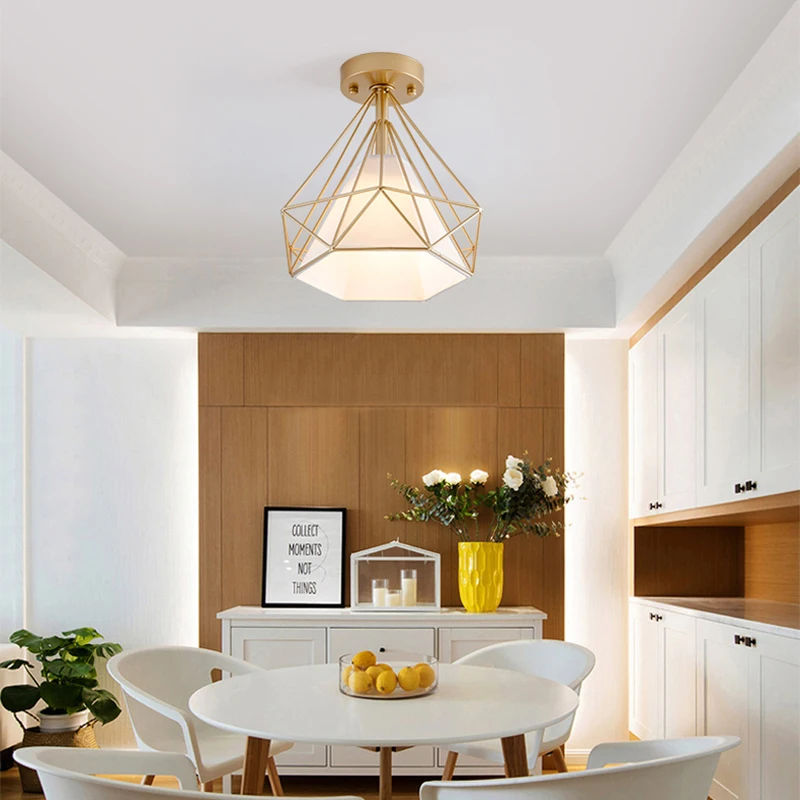 

Gold Diamond Ceiling Lights Lamp Luxury Luminaire Living Room Deco Nordic Iron Modern Decoration Salon Bedroom Hallways HZL-006