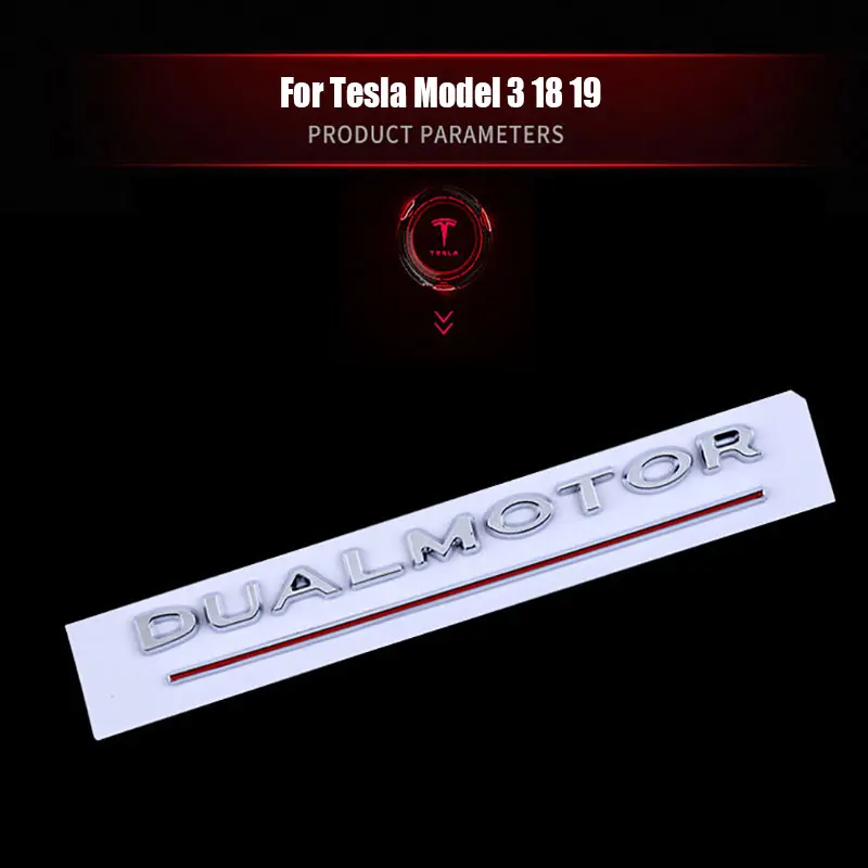 Двухмоторные наклейки для Tesla Model 3 17 21 3D ПВХ хромированные эмблемы заднего