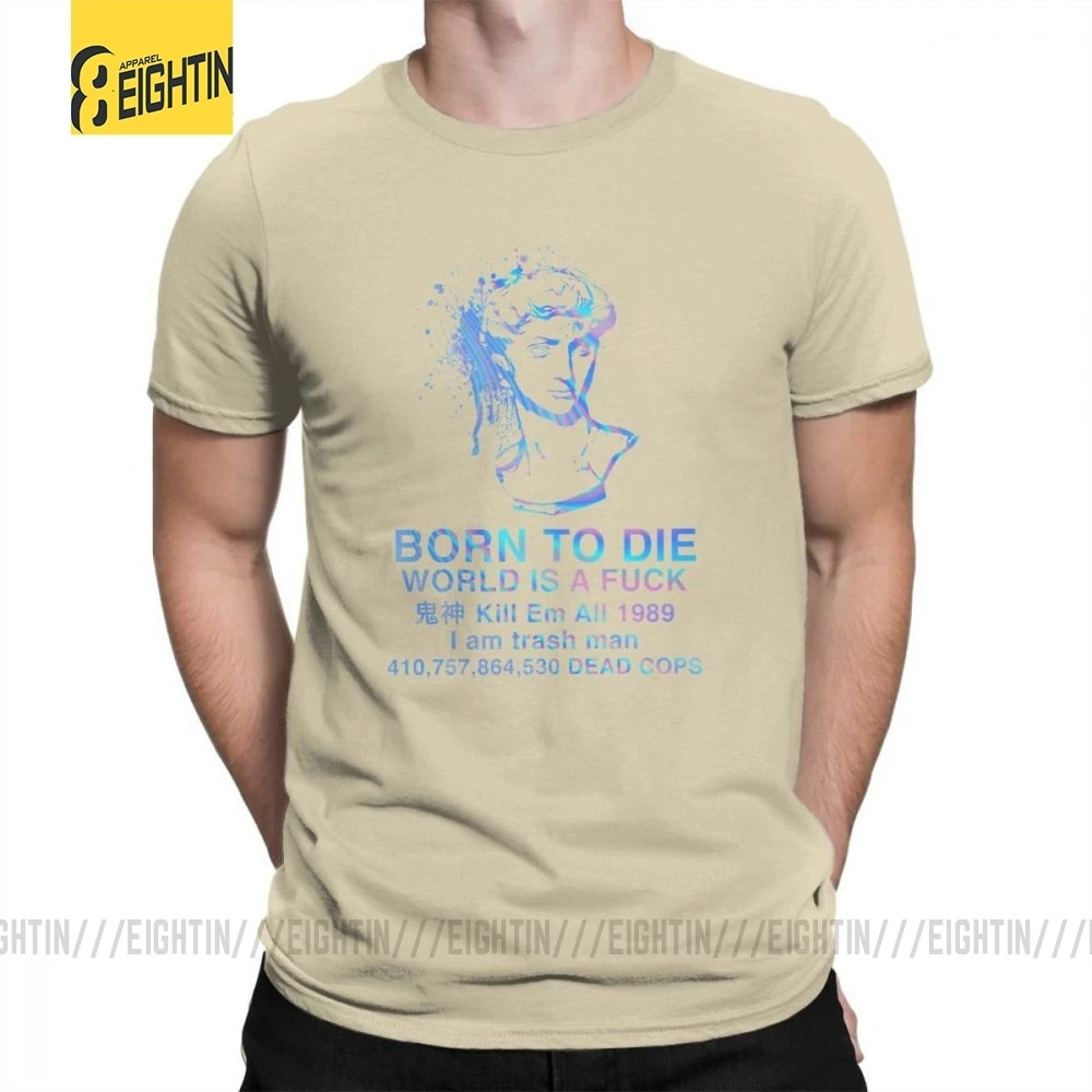 Vaporwave, футболки, Born to Die, футболки, большой размер, хлопок, мужские футболки с круглым воротником, графические, короткий рукав, стильные, уникальные - Цвет: Хаки