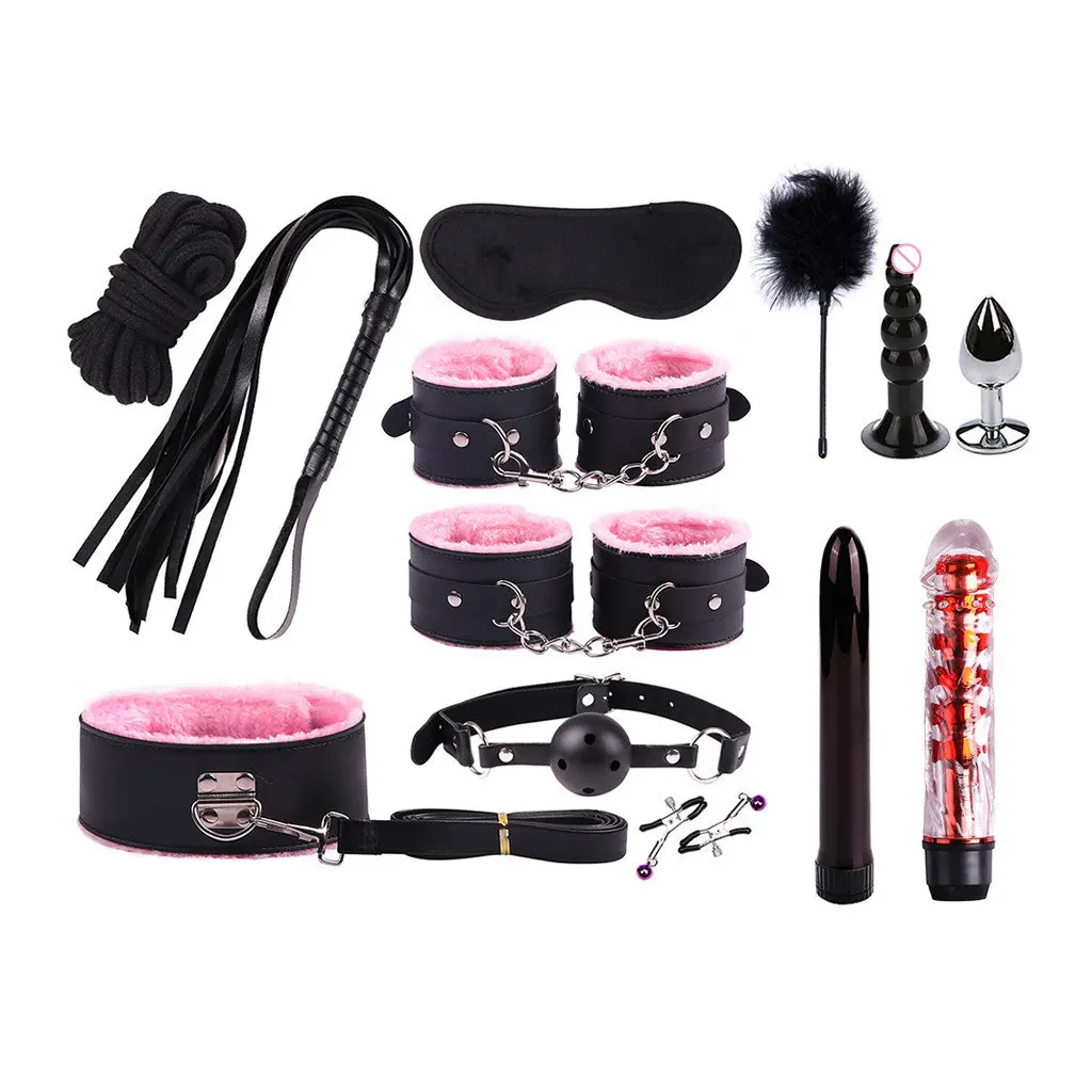 Набор для БДСМ игр взрослых наручники вибратор силиконовый фаллоимитатор
