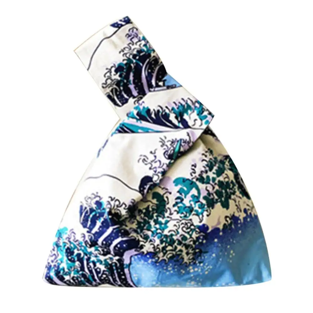 Сумка-тоут женская с принтом модный саквояж на запястье простым рукавом и узлом