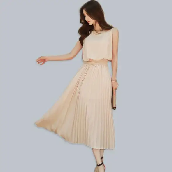 Женское элегантное платье Летние шифоновые простые Новые Вечерние офисные