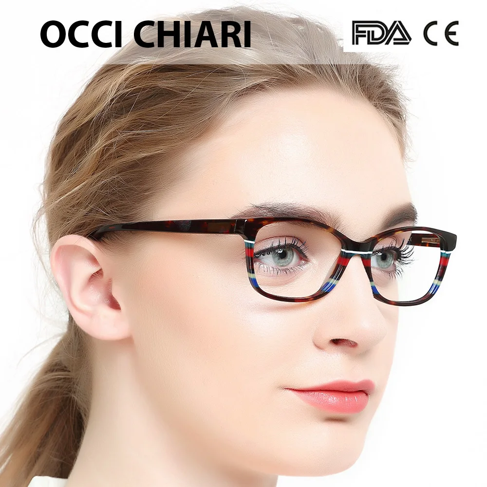 OCCI CHIARI, модный бренд, компьютерный анти-синий светильник, женские очки для близорукости, Темно-Синяя Прозрачная Оптическая оправа, очки, очки