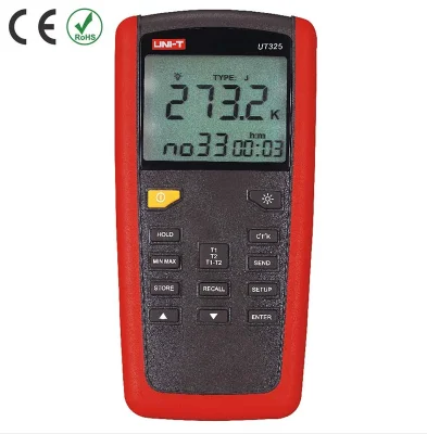 UNI-T UT325 Contact Type Digital Thermometer precise measurement with thermocouple,  single or dual input, record, analyze data