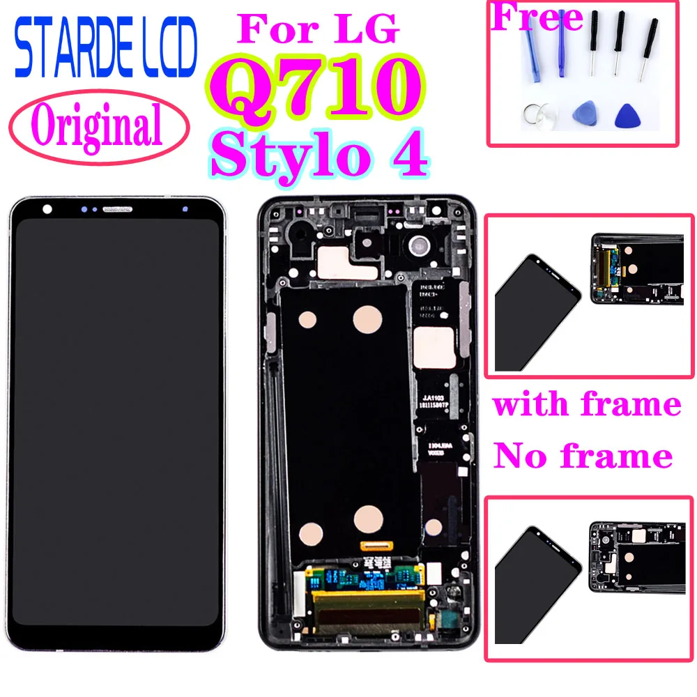 Оригинальный ЖК дисплей для LG Q Stylo 4 Q710 сенсорный экран дигитайзер с рамкой сборка