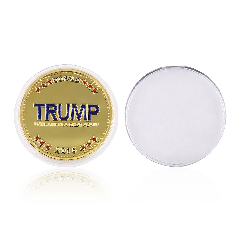 24k позолоченная металлическая монета президент США Дональд Трамп сувенирная 999 9