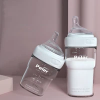 baby bottles with off center nipple creative square feeding bottles for newborn high quality glass anti colic milk cup babycare