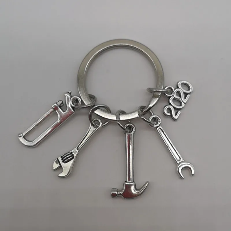 Новинка, если папа не может это исправить, ни один не может DIY инструмент гаечный ключ, правило, модель молотка, брелок для ключей, брелок для ключей, подарок - Цвет: Silver-3-2020