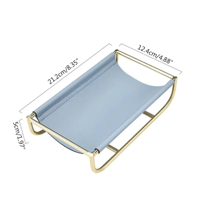 

Nordic Style Iron Leather Storage Tray for Jewelry Phone Key Coin Desktop Rack Living Room Bedroom Decor