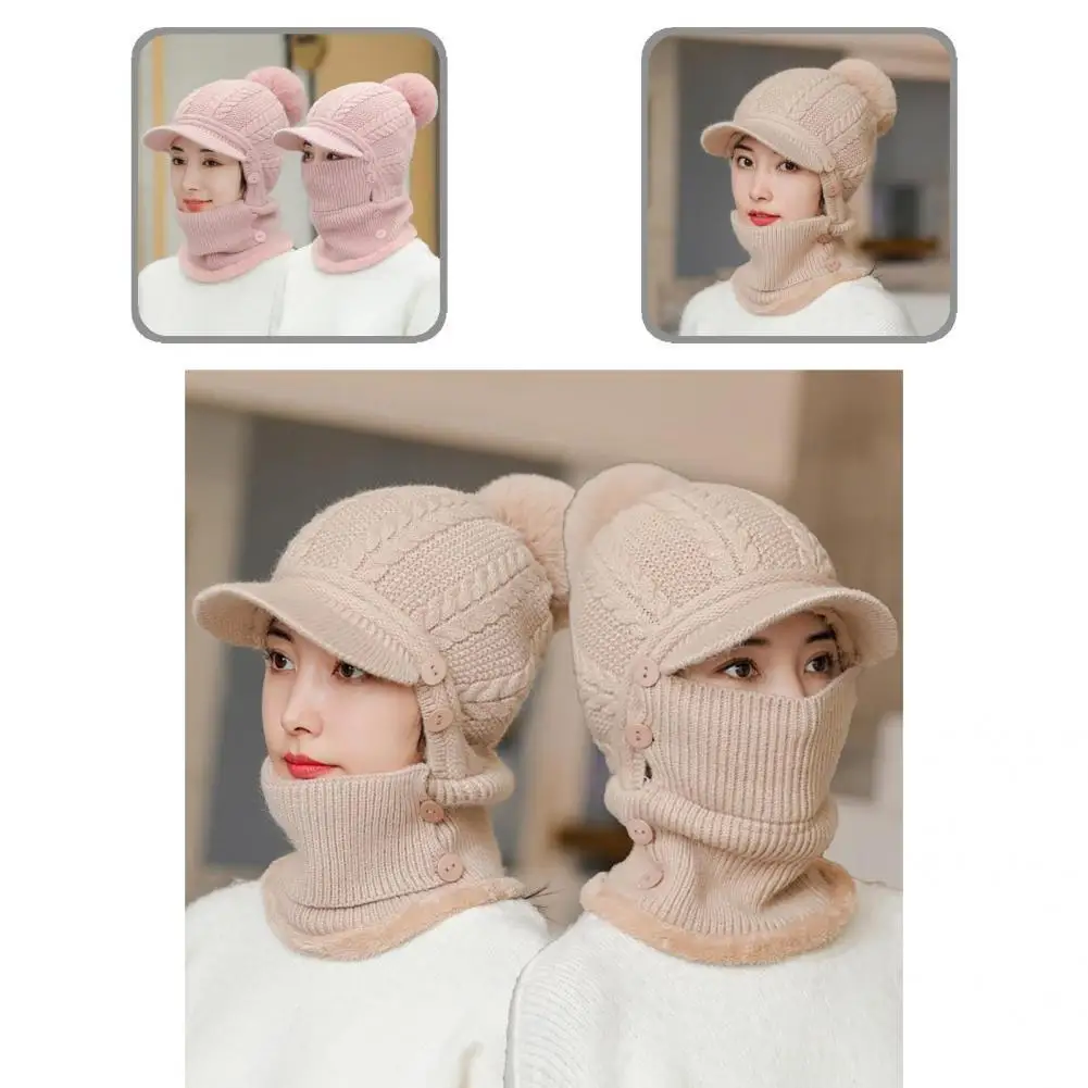 

Acrylic Fiber Stylish Women Beanie Cap Universal Knitting Hat Easy-Care for Skating