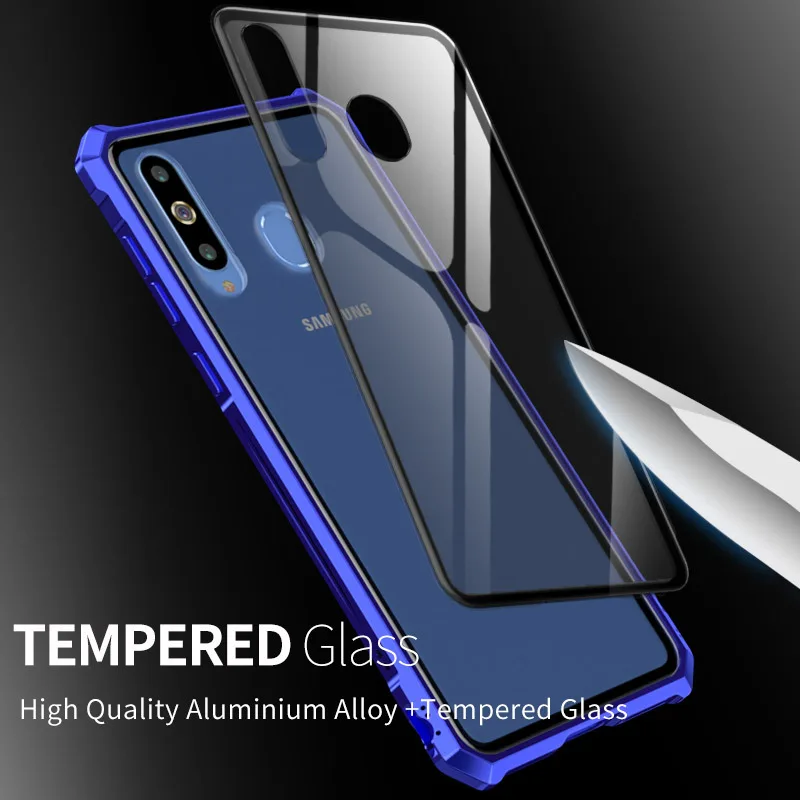 Для Samang Galaxy A8S металлический каркас прозрачная стеклянная задняя крышка для samsung