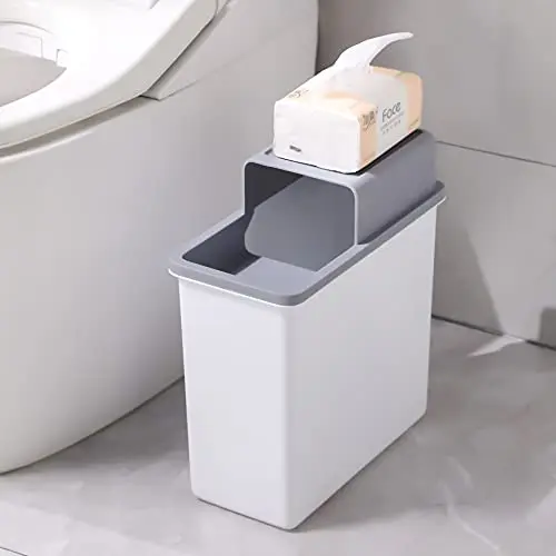 

Joybos Trash Can Waterproof Narrow Seam Dustbin Privacy Protection Bucket Garbage For Household Bathroom Toilet Kitchen Bin JX86