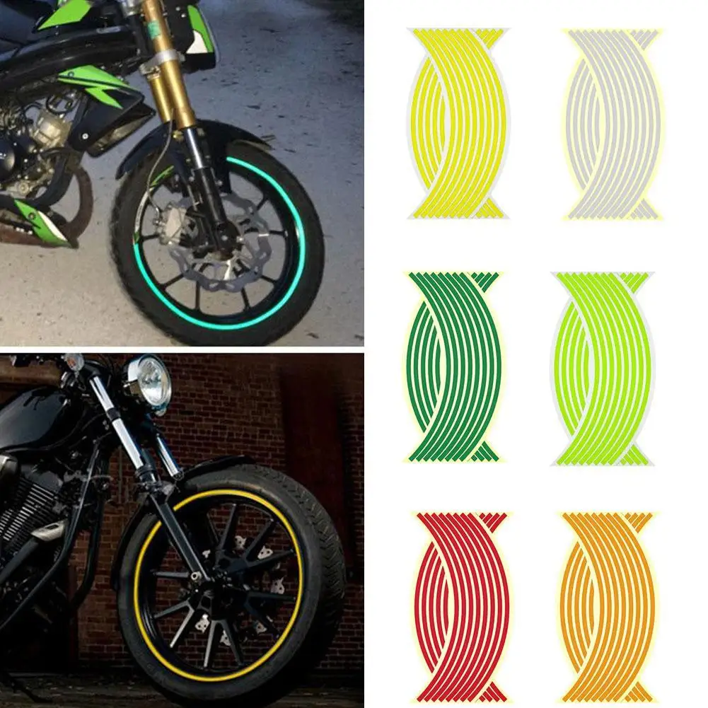 

Strips Stickers Car Decoration Motorcycle Reflective Wheel Hub Stickers Auto Wheel Stickers on Car Waterproof Decal Tape