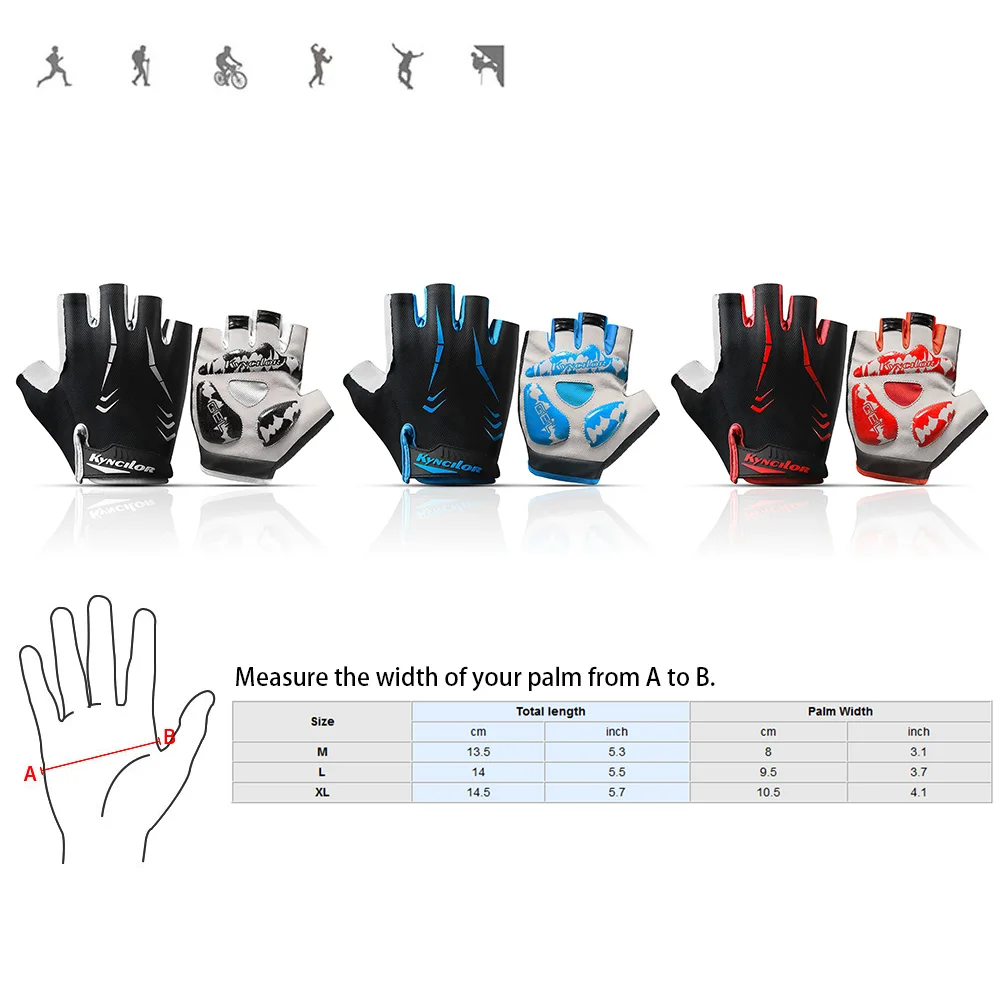 

Men Fitness Bicycle Cycling Gloves Half-finger Anti-Slip Wear-proof Shake-proof Adjustable Breathable Climbing Sport Gloves