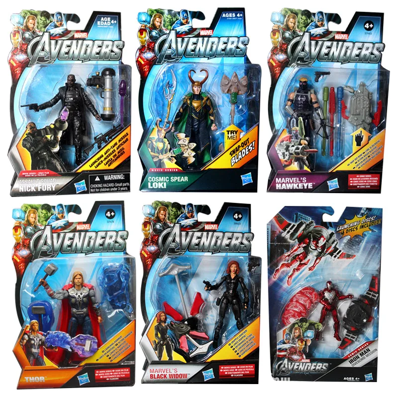 Hasbro Marvel Мстители 10 см Loki Chitauri Железный человек Hawkeye Тор Ник ярость Подвижная кукла