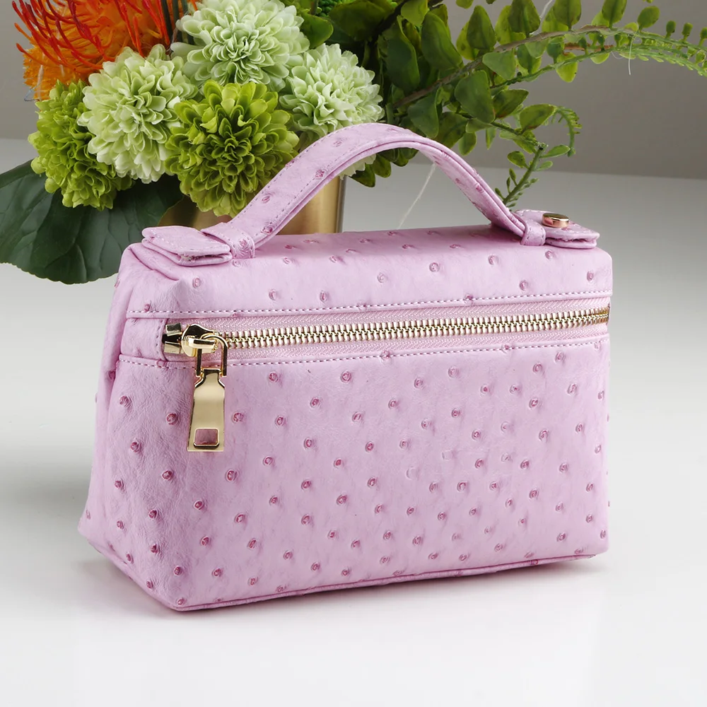 Pink Harting Свадебные Роскошные вечерние женские клатчи из кожи страуса, вечерняя сумка, женская сумочка - Цвет: Pink