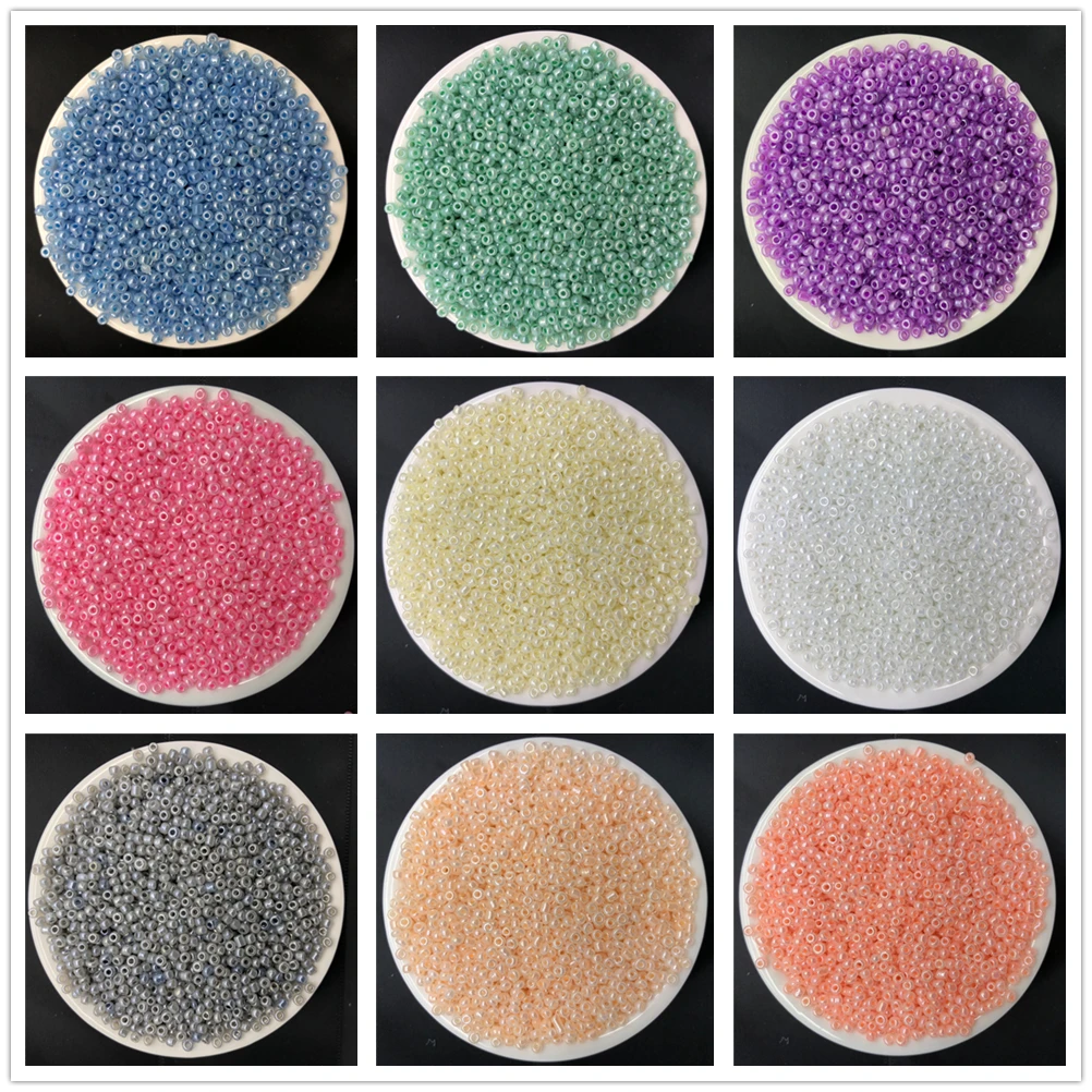 

1000pcs 2mm Charm Czech Glass Seed Spacer Beads Cream Color DIY Bracelet Necklace Jewelry Making Accessories