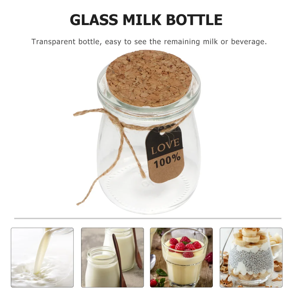 

10pcs 100ML Transparent Glass Bottles with Lid Yogurt Sealed Glass Bottles
