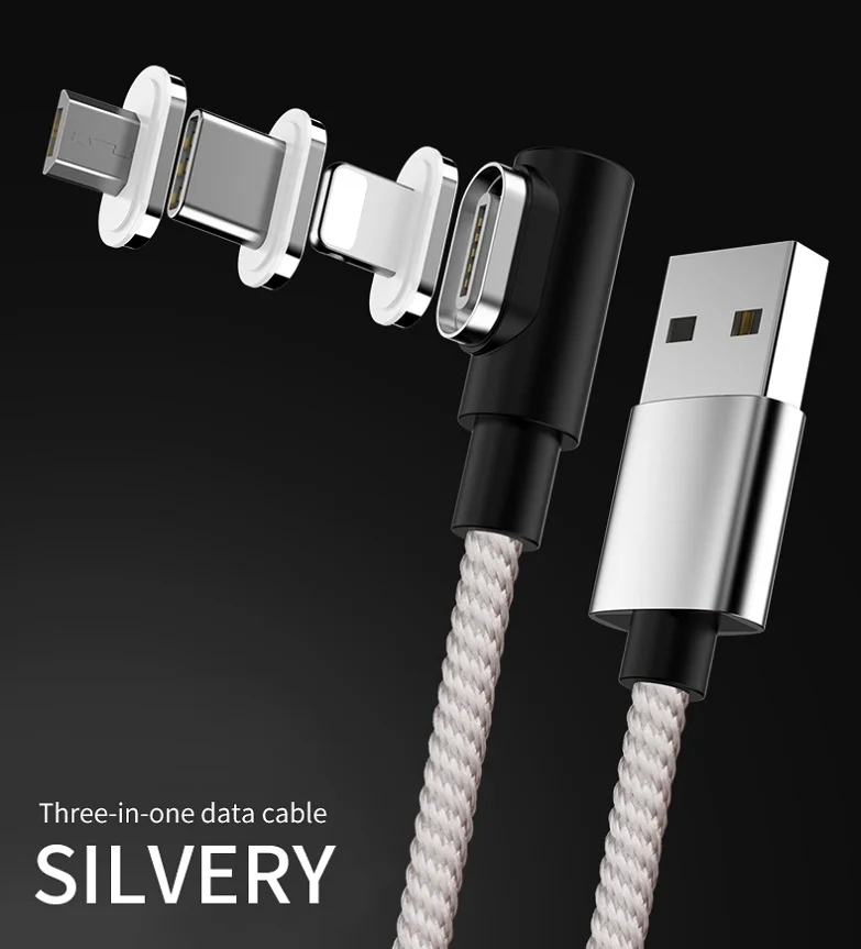 Магнитный кабель 90 градусов usb c Micro usb type C кабель для быстрой зарядки L-Line Micro usb type-C магнитное зарядное устройство для iphone X xiaomi