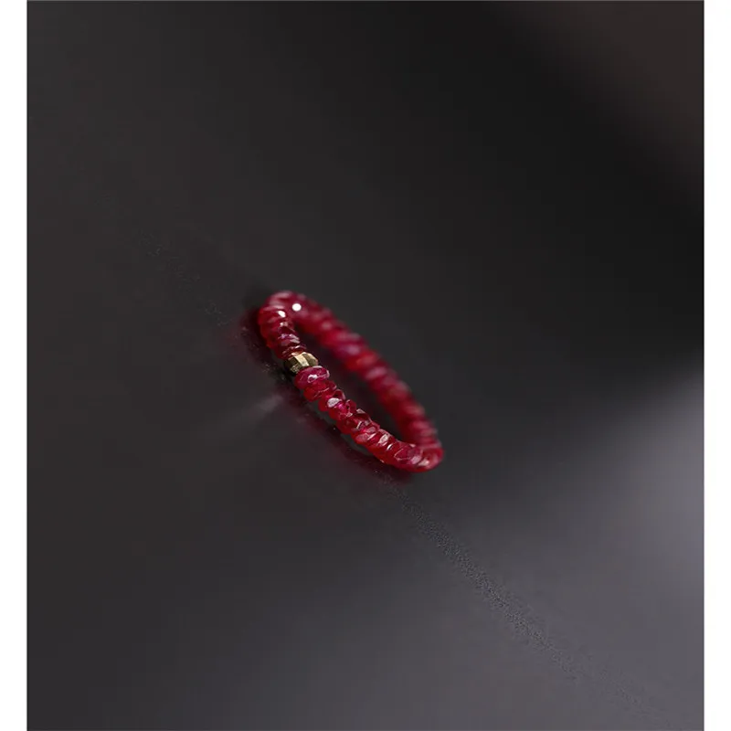 Эластичное кольцо DAIMI с граненым Рубином Женское драгоценными камнями желтого