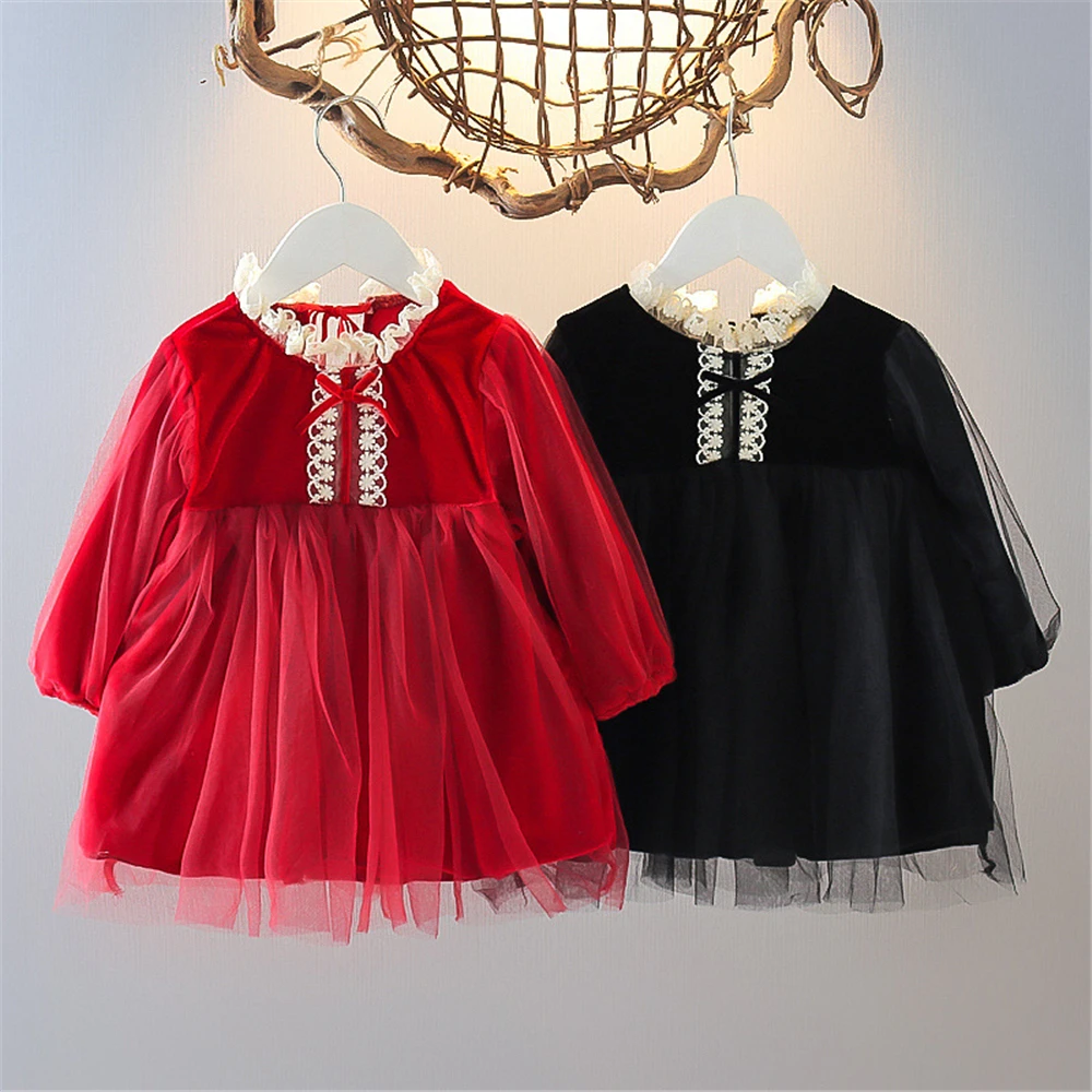 

Детское платье с длинным рукавом, с юбкой-пачкой