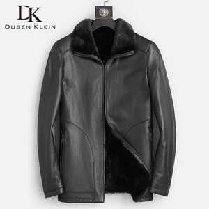 Качественное Женское пальто, мужские зимние теплые повседневные кожаные куртки из овчины, верхняя одежда из натуральной овчины высшего качества