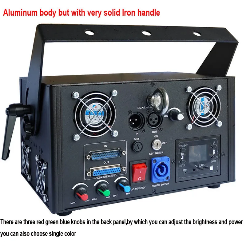 DMX 5 watt RGB laser projector ILDA 5w rgb light 1500mw full color lighting for dj disco club bands | Освещение
