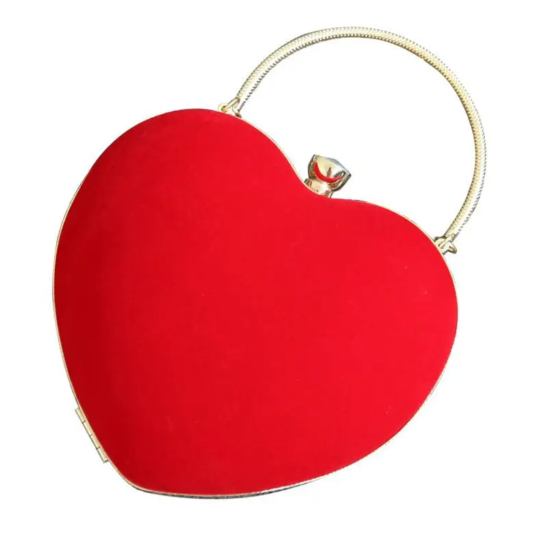 

Heart Shaped Diamonds Women Evening Bags Chain Shoulder Purse Day Clutches Evening Bags For Party Wedding