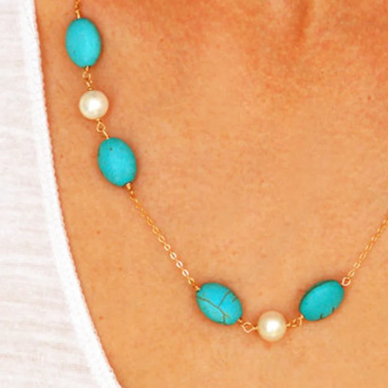 Модное ожерелье ювелирное изделие круглый шар лист длинное керамическое ретро