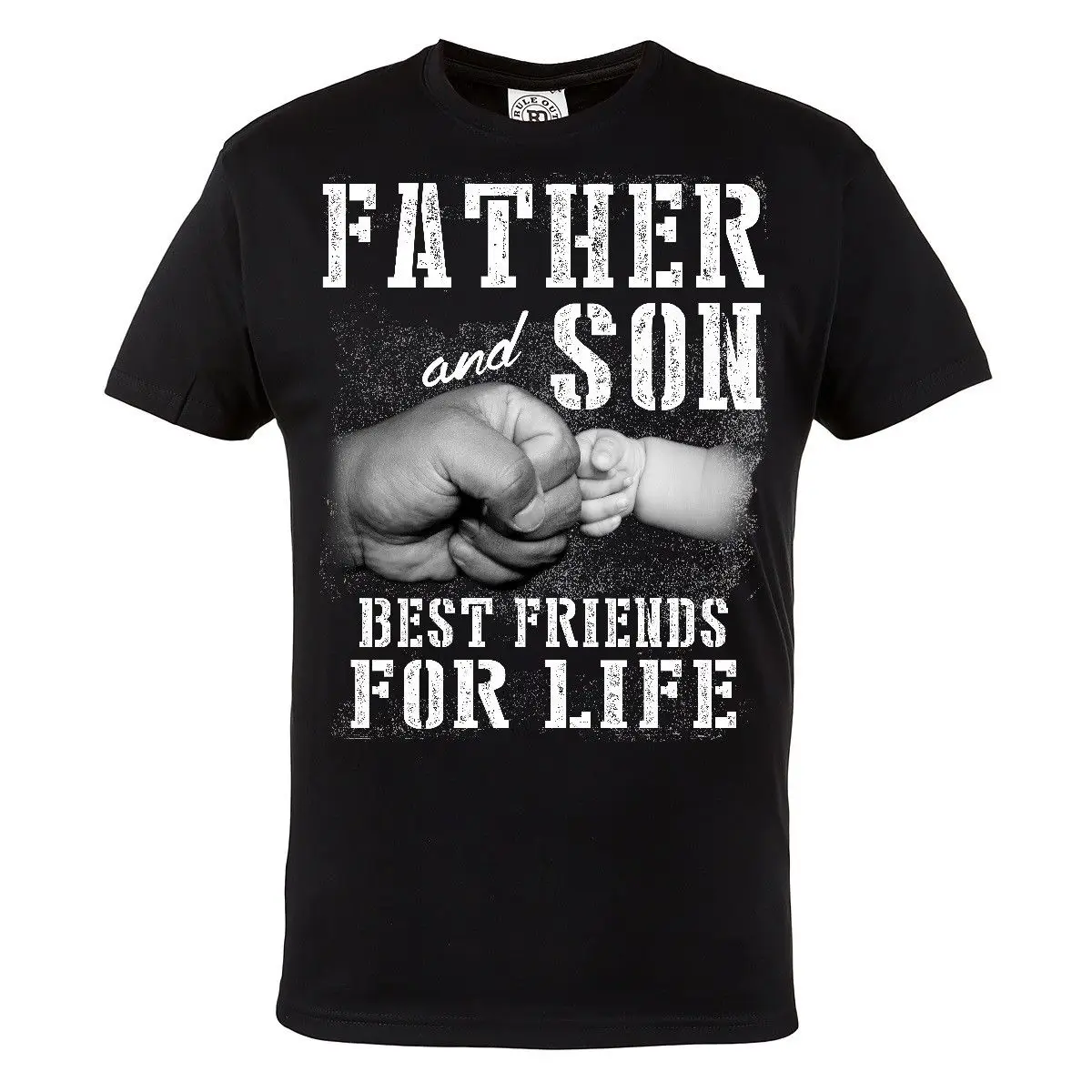Папа и сын лучший друг подарок для папы Мужская Черная хлопковая Футболка Топ