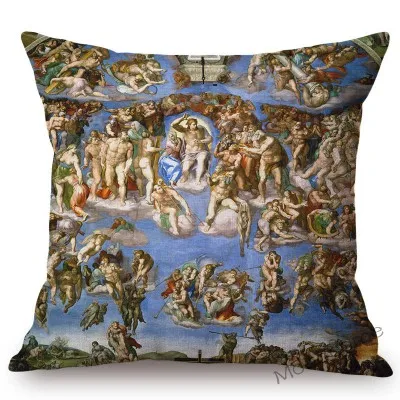 T337-16 Michelangelo итальянский Ренессанс генезис последнее решение Давид знаменитая картина маслом Художественная диванная Подушка Чехол для подушки - Цвет: T337-16