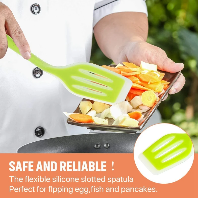 Фото 2 Pieces Silicone Turner Spatula Slotted Heat Resistant Non-Stick Kitchen Utensil For Fish Eggs Pancakes 12 Inch Дом и сад 2 Pieces Silicone Turner Spatula Slotted Heat Resistant Non-Stick Kitchen Utensil For Fish Eggs Pancakes 12 Inch Дом и сад