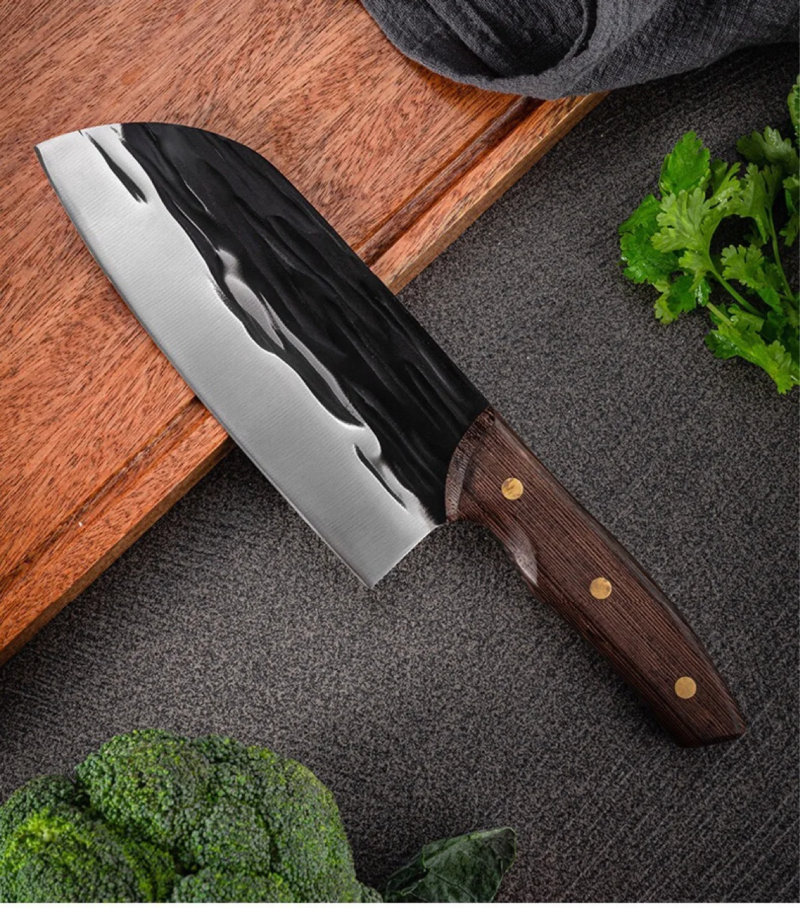 

Stainless Steel Chopping Knife New Hammer Knife Kitchen Knife Wooden Handle Knife