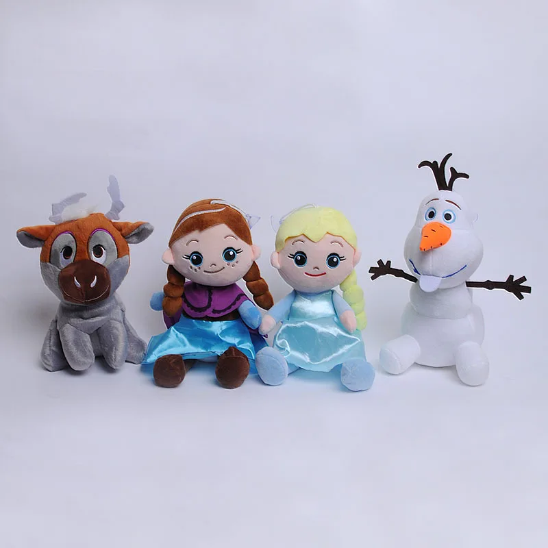 

4 pcs Disney cartoon plush toys baby girls Frozen 2 elsa Anna olaf plush doll toy dolls boys gifts sets